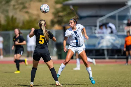 Georgia Southern midfielder Ellie McIntyre (8) during the NCAA women’s soccer match between Georgia Southern and App State at Eagle Field at the Erk Russell Athletic Park on October 9, 2022 in Statesboro, Georgia. (Photograph by AJ Henderson / Georgia Southern Athletics)