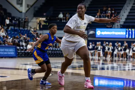 Georgia Southern senior forward Shy Booker (11) during the NCAA womenâ??s basketball game between Georgia Southern and Allen at Hanner Fieldhouse on November 7, 2022 in Statesboro, Georgia. (Photograph by AJ Henderson / Georgia Southern Athletics)