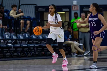 Georgia Southern junior guard Constance Thomas (4) during the NCAA womenâ??s basketball game between Georgia Southern and Agnes Scott at Hanner Fieldhouse on November 30, 2022 in Statesboro, Georgia. (Photograph by AJ Henderson / Georgia Southern Athletics)