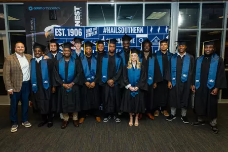 Georgia Southern Athletics honors its 2022 fall graduates at the Stole Ceremony at Bishop Fieldhouse on December 12, 2022 in Statesboro, Georgia. (Photograph by AJ Henderson / Georgia Southern Athletics)