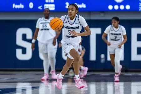 Georgia Southern junior guard/forward Simone James (33) during the NCAA womenâ??s basketball game between Georgia Southern and College of Charleston at Hanner Fieldhouse on December 16, 2022 in Statesboro, Georgia. (Photograph by AJ Henderson / Georgia Southern Athletics)