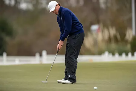 STATESBORO, GEORGIA - FEBRUARY 6: Men’s Golf action from day one of the 2022 Thomas Sharkey Individual Collegiate Tournament at the Georgia Southern University Golf Course on February 6, 2022 in Statesboro, Georgia