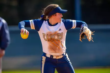 STATESBORO, GEORGIA - FEBRUARY 13: Georgia Southern Softball faces the Radford Highlanders at Eagle Field on February 13, 2022 in Statesboro, Georgia