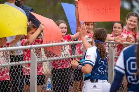 STATESBORO, GEORGIA - FEBRUARY 12: Georgia Southern Softball faces the Binghamton Bearcats at Eagle Field on February 12, 2022 in Statesboro, Georgia