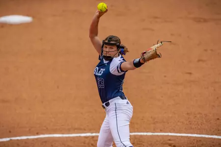 STATESBORO, GEORGIA - FEBRUARY 12: Georgia Southern Softball faces the Binghamton Bearcats at Eagle Field on February 12, 2022 in Statesboro, Georgia