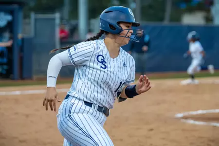 STATESBORO, GEORGIA - FEBRUARY 11: Georgia Southern Softball faces the Binghamton Bearkats at the Eagle Softball Field on February 11, 2022 in Statesboro, Georgia