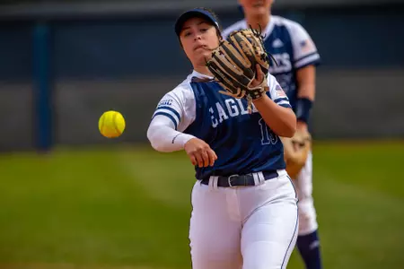 STATESBORO, GEORGIA - FEBRUARY 12: Georgia Southern Softball faces the Binghamton Bearcats at Eagle Field on February 12, 2022 in Statesboro, Georgia