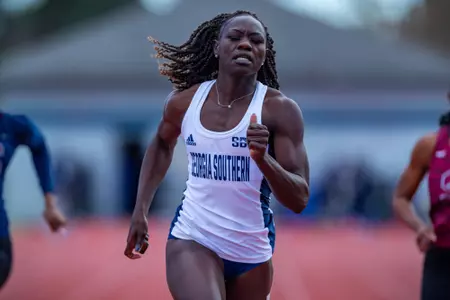 STATESBORO, GEORGIA - MARCH 12: Georgia Southern Track & Field plays host to the GATA Classic at Eagle Field on March 12, 2022 in Statesboro, Georgia