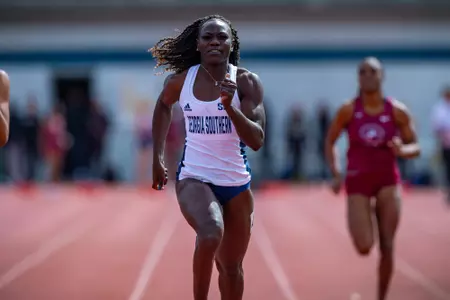 STATESBORO, GEORGIA - MARCH 12: Georgia Southern Track & Field plays host to the GATA Classic at Eagle Field on March 12, 2022 in Statesboro, Georgia