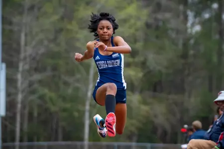 STATESBORO, GEORGIA - MARCH 11: Georgia Southern Track & Field plays host to the GATA Classic at Eagle Field on March 11, 2022 in Statesboro, Georgia