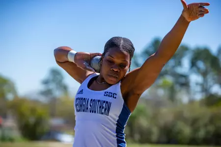 STATESBORO, GEORGIA - MARCH 12: Georgia Southern Track & Field plays host to the GATA Classic at Eagle Field on March 12, 2022 in Statesboro, Georgia
