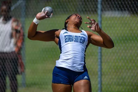 STATESBORO, GEORGIA - MARCH 12: Georgia Southern Track & Field plays host to the GATA Classic at Eagle Field on March 12, 2022 in Statesboro, Georgia