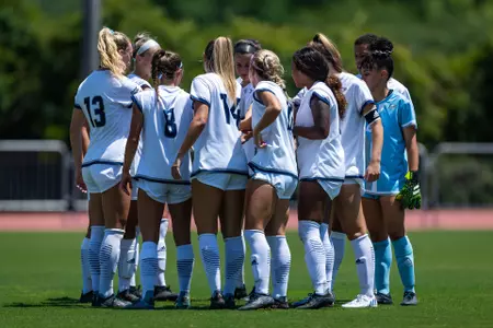 STATESBORO - AUGUST 13: Georgia Southern Women’s Soccer faces Charleston Southern in an Exhibition Match on Eagle Field at Erk Russell Athletic Park on August 13, 2022 in Statesboro, Georgia.