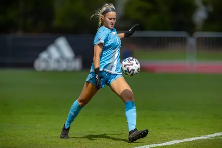 STATESBORO - AUGUST 13: Georgia Southern Womenâ??s Soccer faces Charleston Southern in an Exhibition Match on Eagle Field at Erk Russell Athletic Park on August 13, 2022 in Statesboro, Georgia.