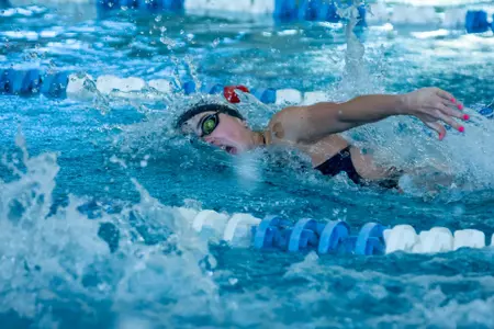 Georgia Southern swimmer Abby Wenham competes in a 100 Yard Freestyle event during a 2023 match against UNC Asheville.