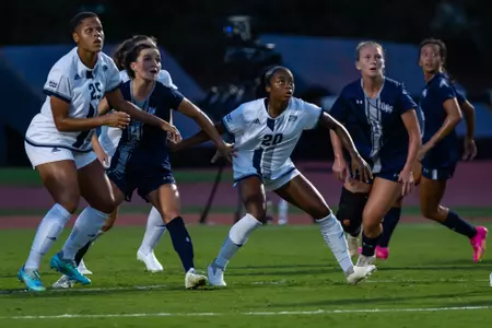 Georgia Southern forward Addison Comer (20) during the NCAA women’s soccer match between Georgia Southern and North Florida at Eagle Field at the Erk Russell Athletic Park on August 24, 2023 in Statesboro, Georgia. (Photograph by AJ Henderson/ Georgia Southern Athletics)