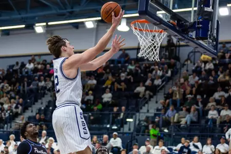 Georgia Southern redshirt senior forward Andrei Savrasov (12) during the NCAA men’s basketball game between Georgia Southern and Georgia State at Hanner Fieldhouse on January 21, 2023 in Statesboro, Georgia. (Photograph by AJ Henderson / Georgia Southern Athletics)