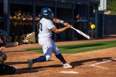 Janai Conklin during the NCAA softball game between Georgia Southern and App State at Eagle Softball Field on April 6, 2023 in Statesboro, Georgia. (Photograph by AJ Henderson / Georgia Southern Athletics)