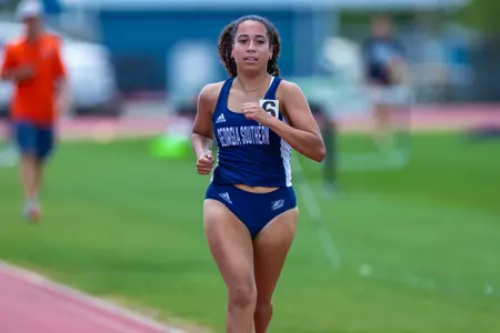 Georgia Southern freshman Maya Bridgeford during the Georgia Southern Track & Field Classic at Eagle Track at Erk Russell Athletic Park on April 29, 2023 in Statesboro, Georgia. (Photograph by AJ Henderson / Georgia Southern Athletics)