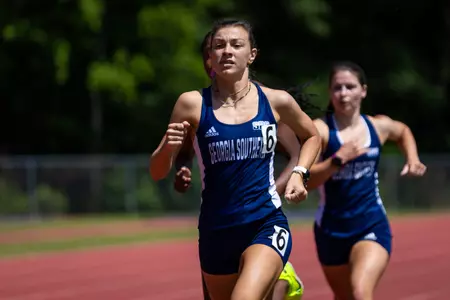 Georgia Southern junior Catherine Hall during the Georgia Southern Track & Field Classic at Eagle Track at Erk Russell Athletic Park on April 29, 2023 in Statesboro, Georgia. (Photograph by AJ Henderson / Georgia Southern Athletics)