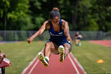Georgia Southern freshman Kennedy Hood during the Georgia Southern Track & Field Classic at Eagle Track at Erk Russell Athletic Park on April 29, 2023 in Statesboro, Georgia. (Photograph by AJ Henderson / Georgia Southern Athletics)