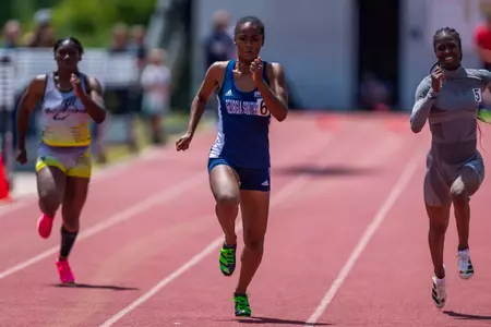 Georgia Southern freshman Kennedy Hood during the Georgia Southern Track & Field Classic at Eagle Track at Erk Russell Athletic Park on April 29, 2023 in Statesboro, Georgia. (Photograph by AJ Henderson / Georgia Southern Athletics)