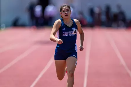 Georgia Southern freshman Sofia Molina during the Georgia Southern Track & Field Classic at Eagle Track at Erk Russell Athletic Park on April 29, 2023 in Statesboro, Georgia. (Photograph by AJ Henderson / Georgia Southern Athletics)