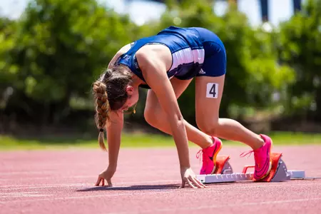 Georgia Southern freshman Sofia Molina during the Georgia Southern Track & Field Classic at Eagle Track at Erk Russell Athletic Park on April 29, 2023 in Statesboro, Georgia. (Photograph by AJ Henderson / Georgia Southern Athletics)