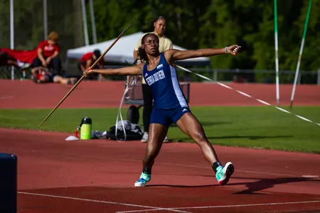 Georgia Southern fifth year Na'ilah Moore during the Georgia Southern Track & Field Classic at Eagle Track at Erk Russell Athletic Park on April 29, 2023 in Statesboro, Georgia. (Photograph by AJ Henderson / Georgia Southern Athletics)