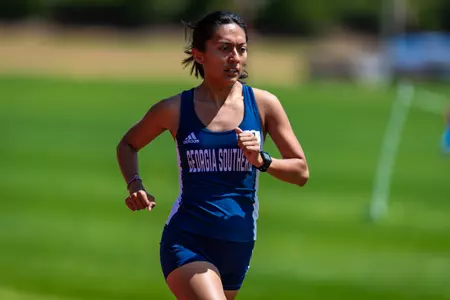 Georgia Southern fifth year Alondra Reyna-Lopez during the Georgia Southern Track & Field Classic at Eagle Track at Erk Russell Athletic Park on April 29, 2023 in Statesboro, Georgia. (Photograph by AJ Henderson / Georgia Southern Athletics)