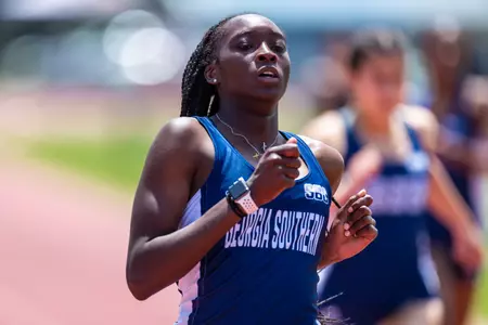 Georgia Southern freshman Naj Watson during the Georgia Southern Track & Field Classic at Eagle Track at Erk Russell Athletic Park on April 29, 2023 in Statesboro, Georgia. (Photograph by AJ Henderson / Georgia Southern Athletics)