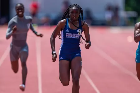 Georgia Southern freshman Naj Watson during the Georgia Southern Track & Field Classic at Eagle Track at Erk Russell Athletic Park on April 29, 2023 in Statesboro, Georgia. (Photograph by AJ Henderson / Georgia Southern Athletics)