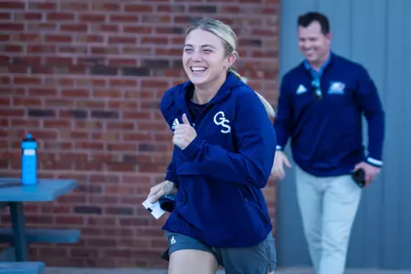 Georgia Southern director of softball operations Sutton Long during the NCAA softball game between Georgia Southern and South Carolina at Eagle Softball Field on February 22, 2023 in Statesboro, Georgia. (Photograph by AJ Henderson / Georgia Southern Athletics)