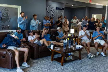 Georgia Southern Men’s Golf hosts an NCAA Championships Selection Show event at Bennett-Ramsey Golf Facility on May 3, 2023 in Statesboro, Georgia. (Photograph by AJ Henderson / Georgia Southern Athletics)