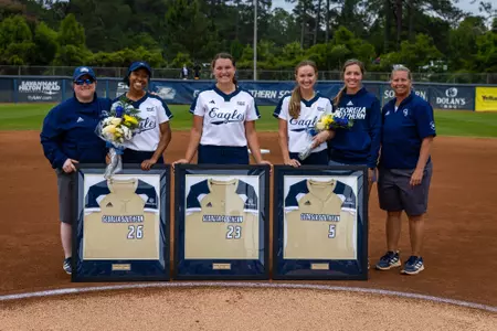 during the NCAA softball game between Georgia Southern and Marshall at Eagle Softball Field on May 6, 2023 in Statesboro, Georgia. (Photograph by AJ Henderson / Georgia Southern Athletics)