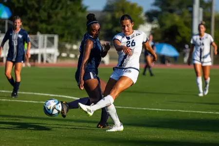 Isabel Kopp scores Georgia Southern’s first goal in a 4-1 win over North Florida.