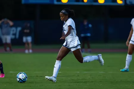 Georgia Southern forward Addison Comer (20) during the NCAA women’s soccer match between Georgia Southern and North Florida at Eagle Field at the Erk Russell Athletic Park on August 24, 2023 in Statesboro, Georgia. (Photograph by AJ Henderson/ Georgia Southern Athletics)