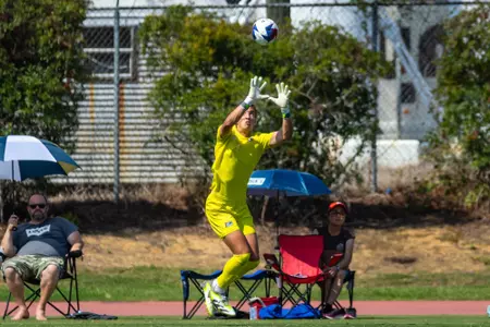 Nate Martinez corrals a ball in a soccer match against UNC Asheville on Sunday, Aug. 27.