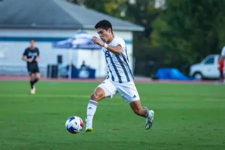 Georgia Southern midfielder Manuel Prieto (19) dribbles a ball upfield during a match against the North Florida Ospreys on Friday, Sept. 8.