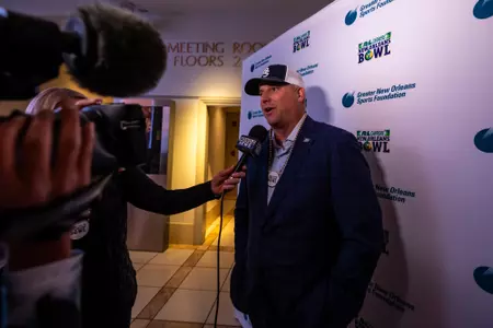 Georgia Southern Football arrives to begin preparations for the New Orleans Bowl on December 15, 2024 in New Orleans, Louisiana. (Photograph by AJ Henderson / Georgia Southern Athletics)