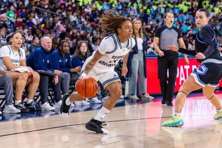 Georgia Southern junior guard Nakiyah Mays-Prince (44) during the NCAA women’s basketball game between Georgia Southern and Coastal Georgia at Jack and Ruth Ann Hill Convocation Center on December 13, 2024 in Statesboro, Georgia. (Photograph by AJ Henderson / Georgia Southern Athletics)