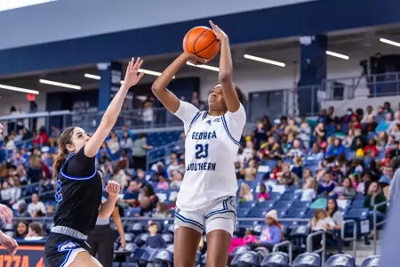 Georgia Southern junior forward Deannasty Smith (23) during the NCAA women’s basketball game between Georgia Southern and Coastal Georgia at Jack and Ruth Ann Hill Convocation Center on December 13, 2024 in Statesboro, Georgia. (Photograph by AJ Henderson / Georgia Southern Athletics)