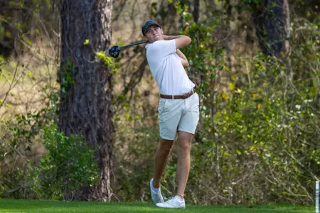 Hayden Carner during day two of the 2024 Schenkel Invitational at Forest Heights Country Club on March 16, 2024 in Statesboro, Georgia. (Photograph by AJ Henderson / Georgia Southern Athletics)
