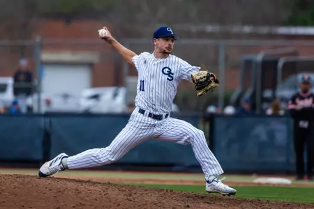Georgia Southern pitcher Joey White during an NCAA baseball game between the Georgia Southern Eagles and the Campbell Camels.
