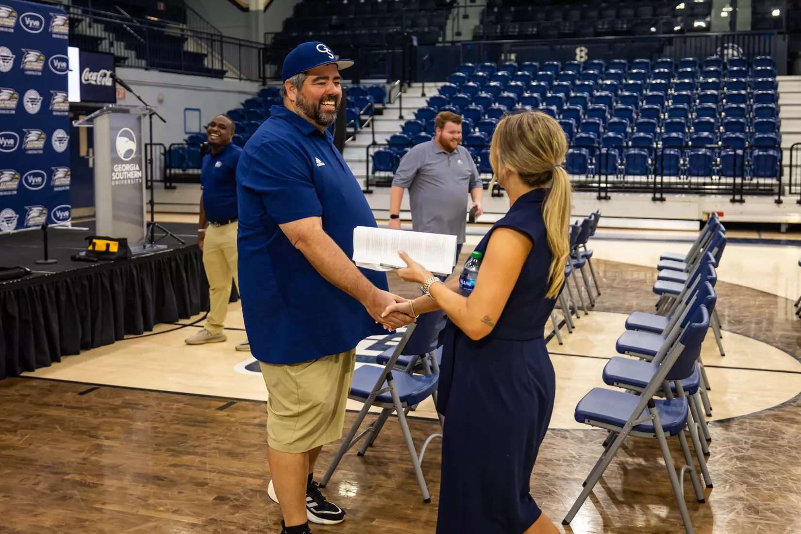 Georgia Southern Athletics introduces Hana Haden as the new Women’s Basketball Head Coach at Hanner Fieldhouse on April 2, 2024 in Statesboro, Georgia. (Photograph by AJ Henderson / Georgia Southern Athletics)