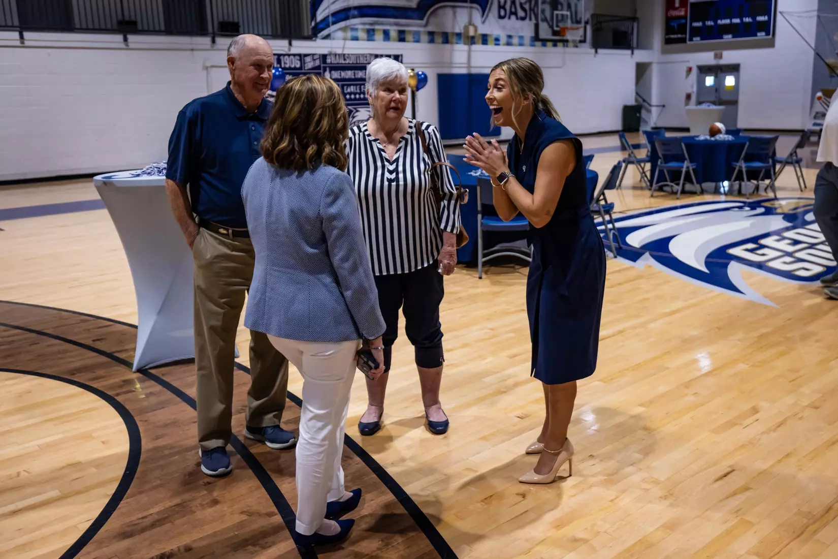 Georgia Southern Athletics introduces Hana Haden as the new Women’s Basketball Head Coach at Hanner Fieldhouse on April 2, 2024 in Statesboro, Georgia. (Photograph by AJ Henderson / Georgia Southern Athletics)