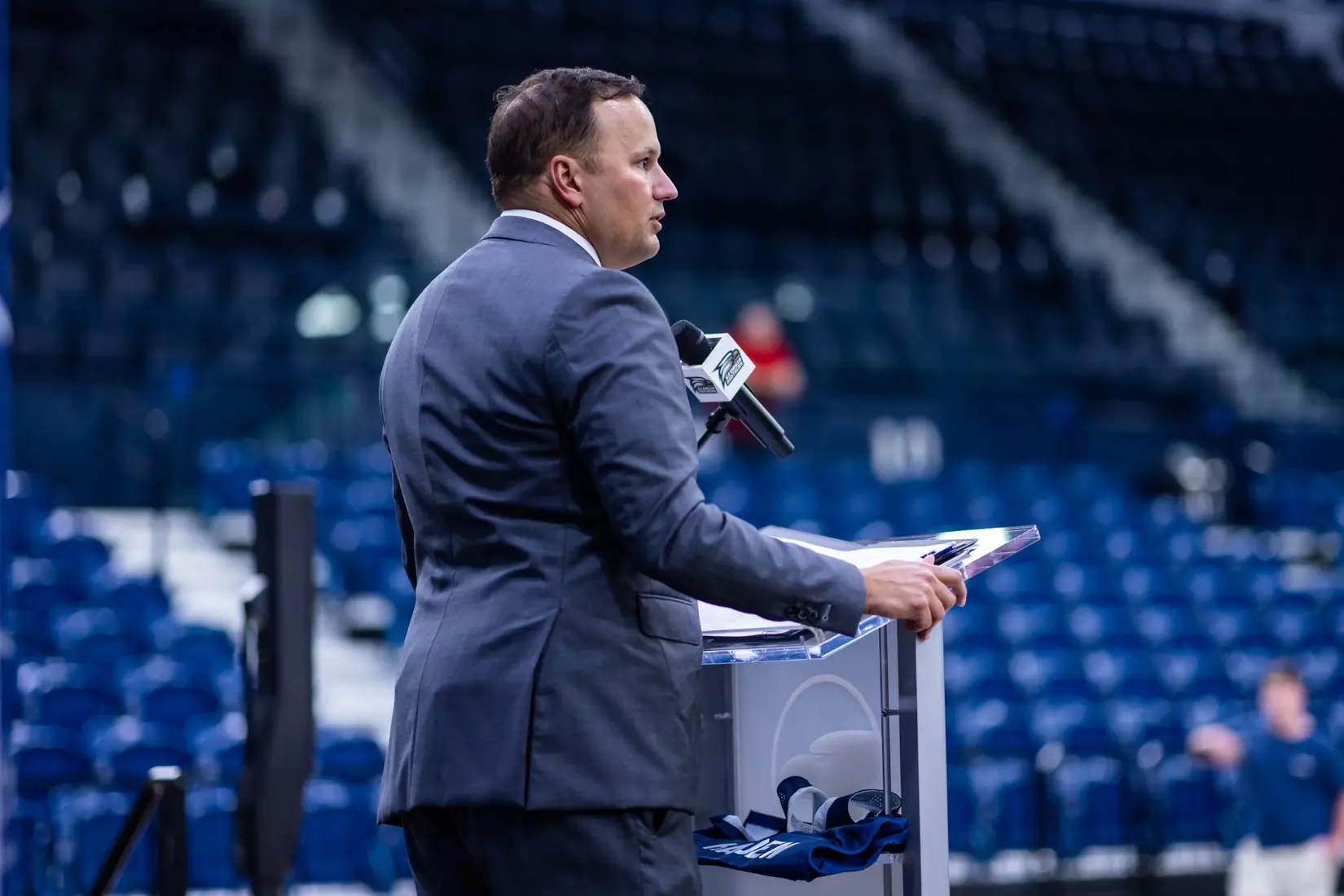 Georgia Southern Athletics introduces Hana Haden as the new Women’s Basketball Head Coach at Hanner Fieldhouse on April 2, 2024 in Statesboro, Georgia. (Photograph by AJ Henderson / Georgia Southern Athletics)