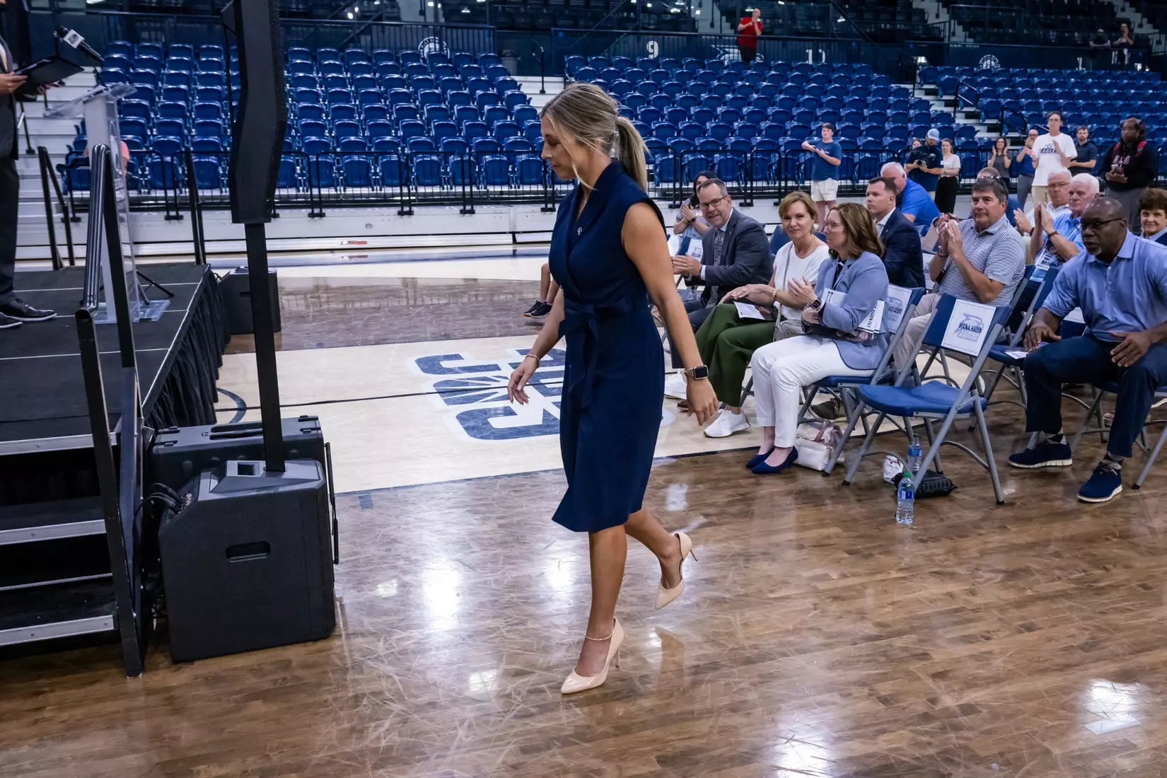 Georgia Southern Athletics introduces Hana Haden as the new Women’s Basketball Head Coach at Hanner Fieldhouse on April 2, 2024 in Statesboro, Georgia. (Photograph by AJ Henderson / Georgia Southern Athletics)