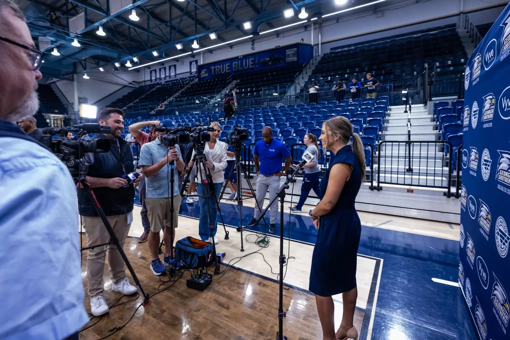 Georgia Southern Athletics introduces Hana Haden as the new Women’s Basketball Head Coach at Hanner Fieldhouse on April 2, 2024 in Statesboro, Georgia. (Photograph by AJ Henderson / Georgia Southern Athletics)