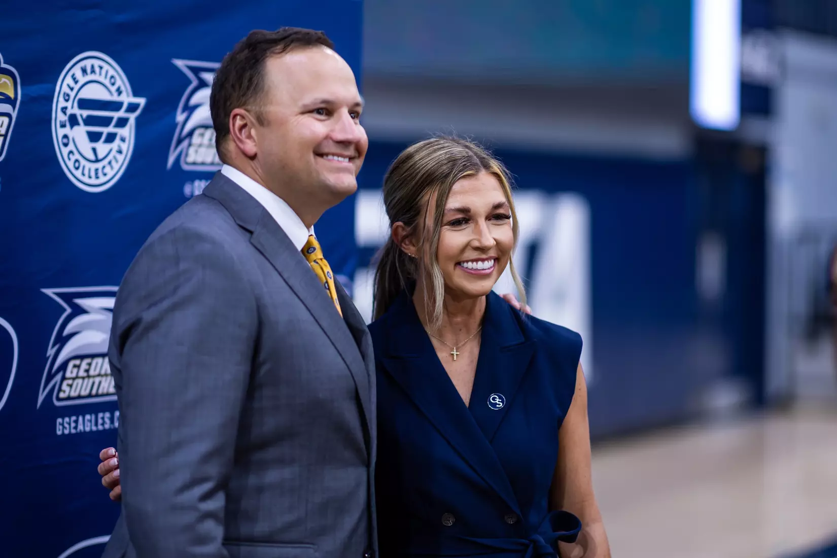 Georgia Southern Athletics introduces Hana Haden as the new Women’s Basketball Head Coach at Hanner Fieldhouse on April 2, 2024 in Statesboro, Georgia. (Photograph by AJ Henderson / Georgia Southern Athletics)
